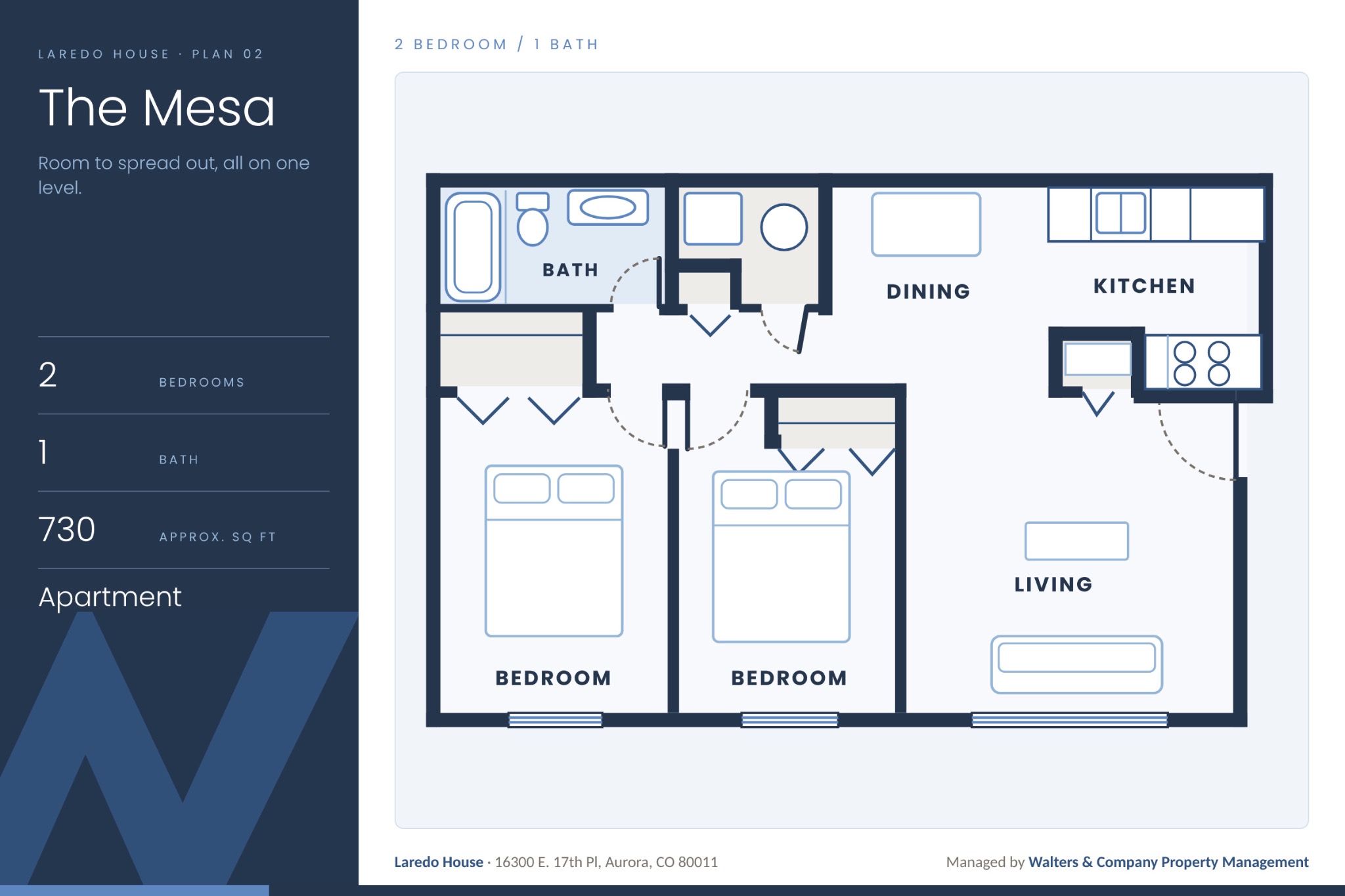 The Mesa two-bedroom floor plan